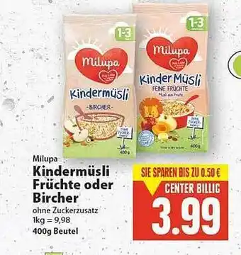 E-Center Milupa Kindermüsli Früchte Oder Bircher Angebot