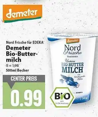 E-Center Nord Frische Für Edeka Demeter Bio-butter-milch Angebot