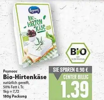 E-Center Peynoos Bio-hirtenkäse Angebot