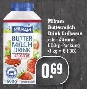 Edeka Milram Buttermilch Drink Erdbeere Oder Zitrone Angebot