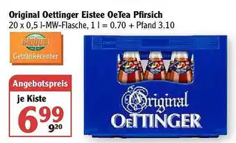 Globus Original Oettinger Eistee Oetea Pfirsich Angebot