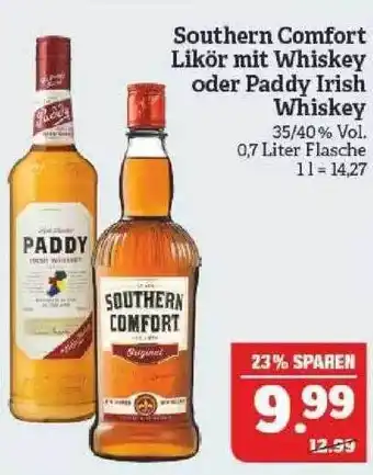 Marktkauf Southern Comfort Likör Mit Whiskey Oder Paddy Irish Whiskey Angebot