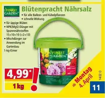 Norma Finest Garden Blütenpracht Nährsalz Angebot