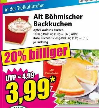 Norma Alt Böhmischer Backkuchen Angebot