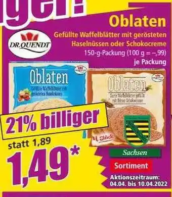 Norma Dr. Quendt Oblaten Angebot