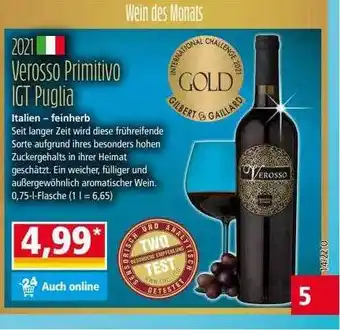 Norma 2021 Verosso Primitivo Igt Puglia Angebot