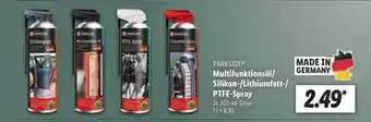 Lidl Parkside Multifunktionsöl Silikon- Lithiumfett- Ptfe-spray Angebot