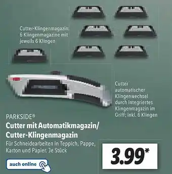 Lidl Parkside Cutter Mit Automatikmagazin Cutter-klingenmagazin Angebot