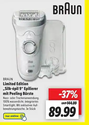 Lidl Braun Limited Edition „silk-épil 9” Epilierer Mit Peeling Bürste Angebot