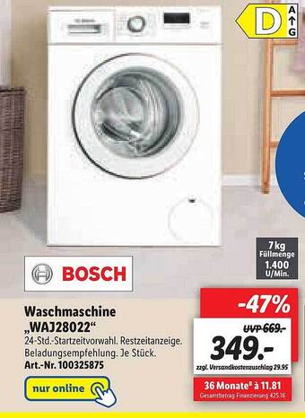 Lidl Bosch Waschmaschine „waj28022” Angebot