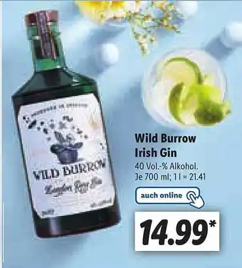 Lidl Wild Burrow Irish Gin Angebot