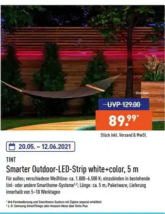 Aldi Nord Tint Smarter Outdoor Led Strip White+color, 5 M Angebot