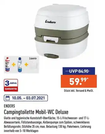 Aldi Nord Enders Campingtoilette Mobil-wc Deluxe Angebot