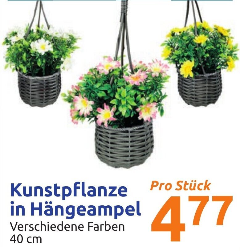 Kunstpflanze in Hngeampel 40 cm Angebot bei Action