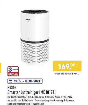 Aldi Nord Medion Smarter Luftreiniger (md10171) Angebot