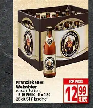 Elli Markt Franziskaner Weissbier 20x0,5L Angebot