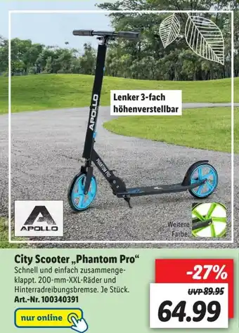 Lidl Apollo City Scooter Phantom Pro Angebot