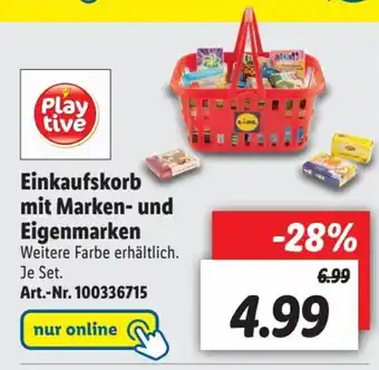 Lidl Playtive Einkaufskorb mit Marken- u. Eigenmarken Angebot