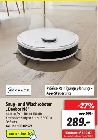 Lidl Ecovacs Saug- u. Wischroboter Deebot N8 Angebot