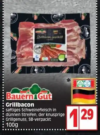 Edeka Bauern Gut Grillbacon 100g Angebot