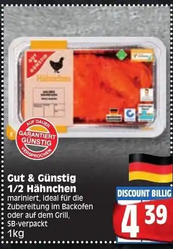 Edeka Gut & Günstig 1/2 Hähnchen 1kg Angebot