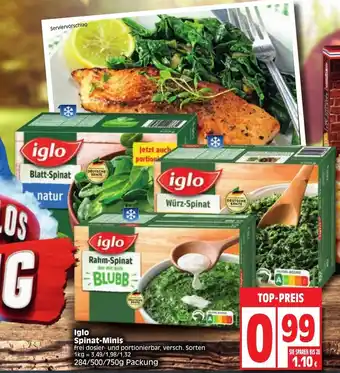 Edeka Iglo Spinat Minis 284/500/750g Angebot