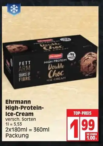 Edeka Ehrmann High Protein Ice Cream 2x180ml Angebot