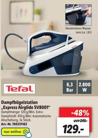 Lidl Tefal Dampfbugelstation Express Airglide | SV8001 Angebot