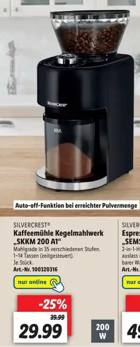 Lidl Silvercrest Kaffeemuhle Kegelmahlwerk | SKKM 200 A1 Angebot