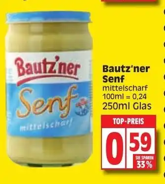 Edeka Bautz'ner Senf 250ml Angebot