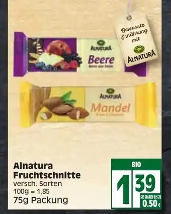 Edeka Alnatura Fruchtschnitte 75g Angebot