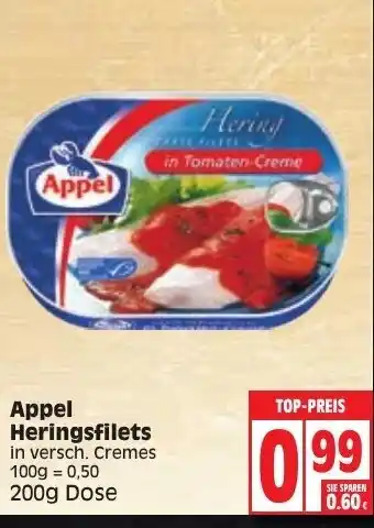 Edeka Appel Heringsfilets 200 g Dose Angebot