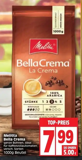 Edeka Melitta Bella Crema 1000 g Beutel Angebot