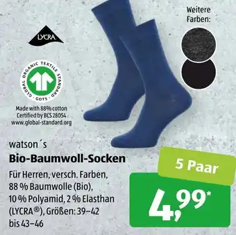 Aldi Süd Watson's Bio Baumwoll Socken Angebot