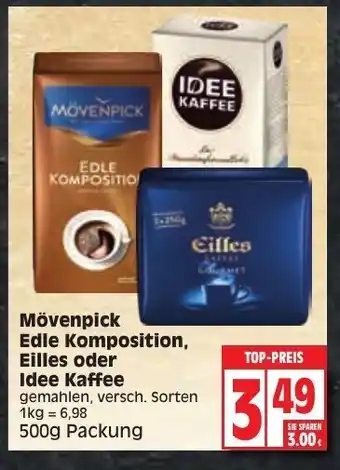 Edeka Mövenpick Edle Komposition, Eilles oder Idee Kaffee 500g Angebot