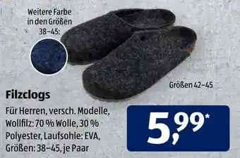 Aldi Süd Filzclogs Angebot