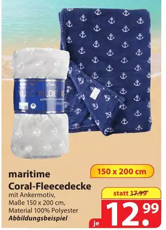 Famila Nord Ost Maritime Coral Fleecedecke Angebot