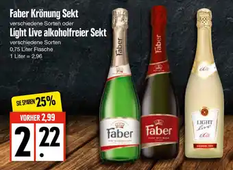 Edeka Faber Krönung Sekt oder Light Live alkoholfreier Sekt 0,75L Angebot