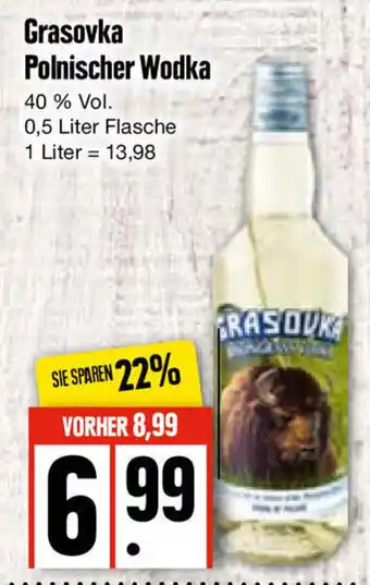 Edeka Grasovka Polnischer Wodka 0,5L Flasche Angebot