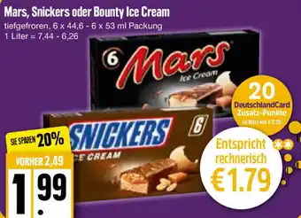 Edeka Mars, Snickers oder Bounty Ice Cream 6x44,6-6x53ml Packung Angebot