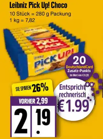 Edeka Leibniz Pick up! Choco 280g Packung Angebot