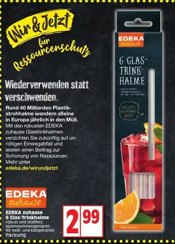 Edeka Edeka zuhause 6 Glas Trinkhalme Angebot