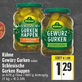 Edeka Kühne Gewürz Gurken Oder Schlesische Gurken Happen Angebot