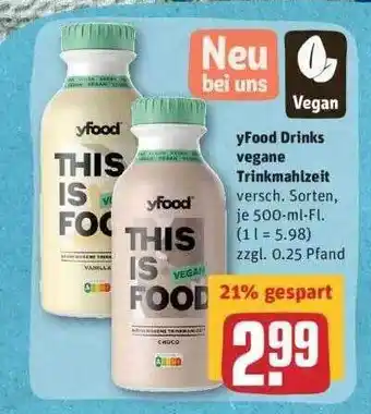 REWE Yfood Drinks Vegane Trinkmahlzeit Angebot