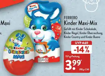 Aldi Nord Ferrero Kinder Maxi Mix 157g Packung Angebot