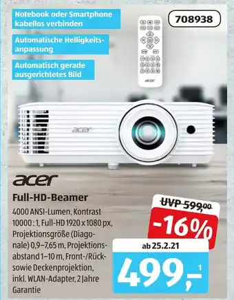 Aldi Süd Acer Full HD Beamer Angebot