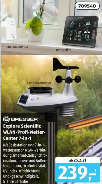 Aldi Süd Bresser Explore Scientific WLAN Profi Wetter Center 7 in 1 Angebot