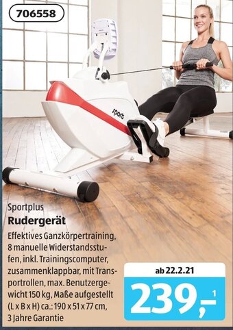 Aldi Süd Sportplus Rudergerät Angebot