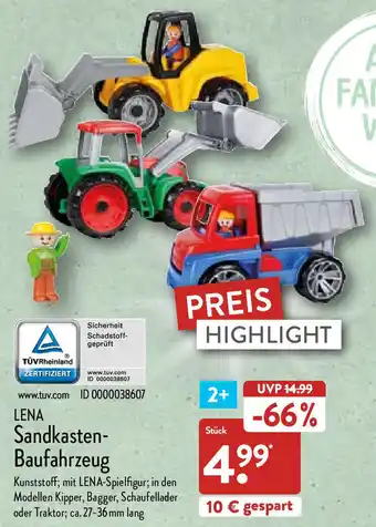 Aldi Nord Lena Sandkasten Baufahrzeug Angebot