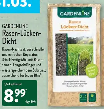 Aldi Nord Gardenline Rasen Lücken Dicht 1,5kg Beutel Angebot